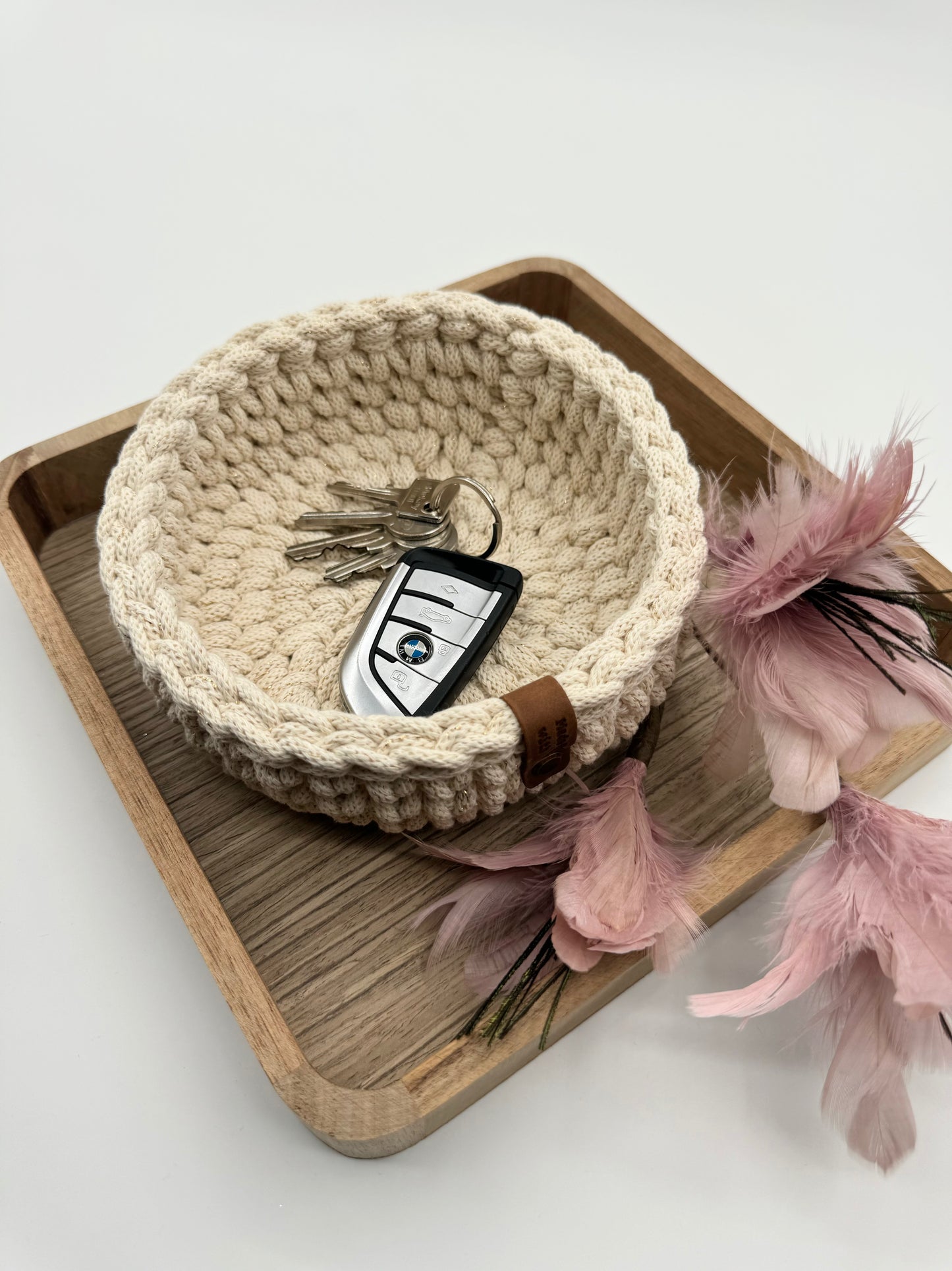 Schlüsselkorb in Strick-Optik Ø17cm -