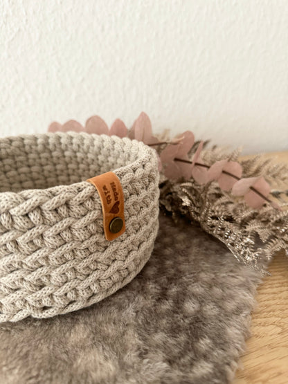 Dekokorb mit Holzboden Ø16cm