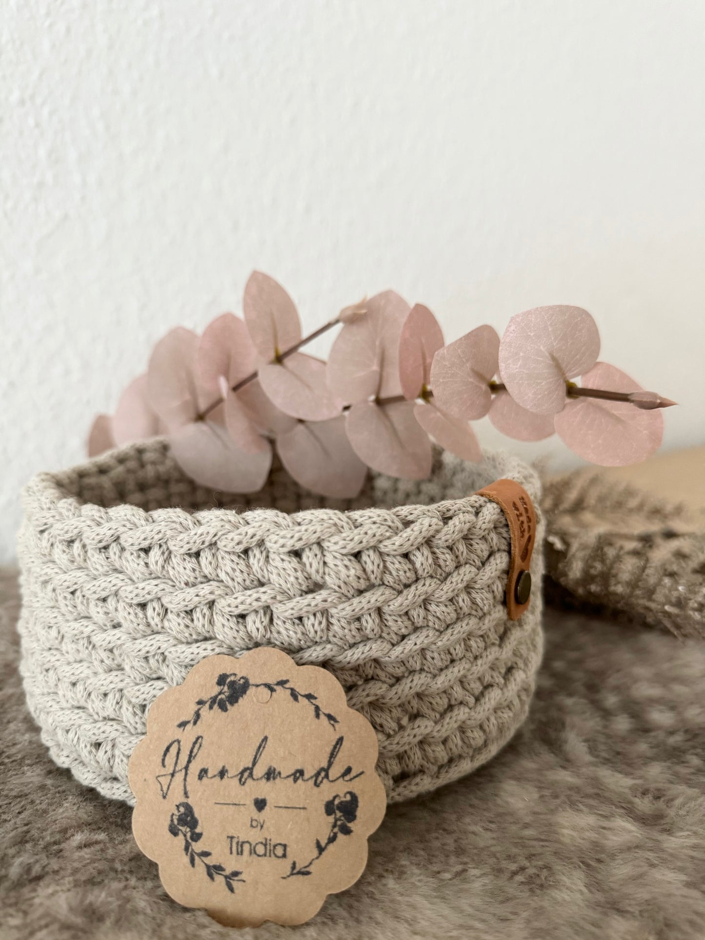 Dekokorb mit Holzboden Ø16cm